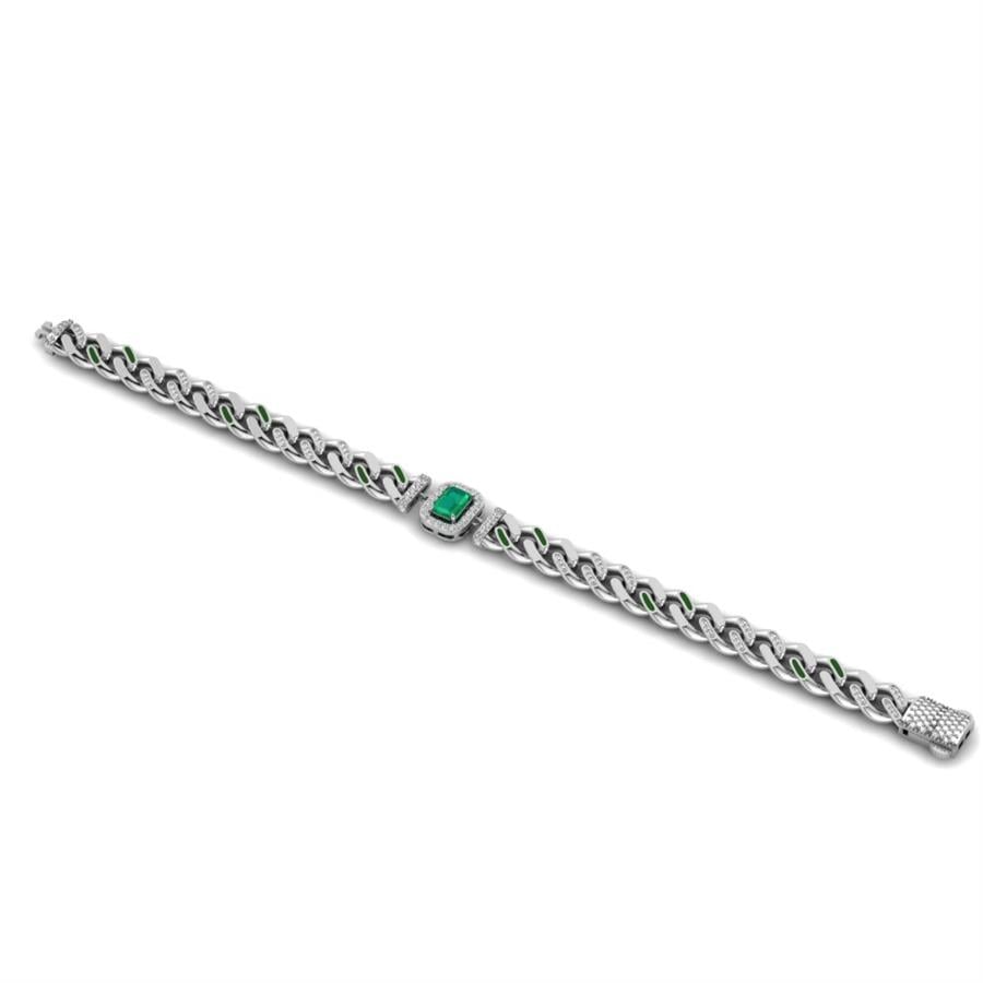 Bracelets Royal Or Blanc - Vert Émeraude