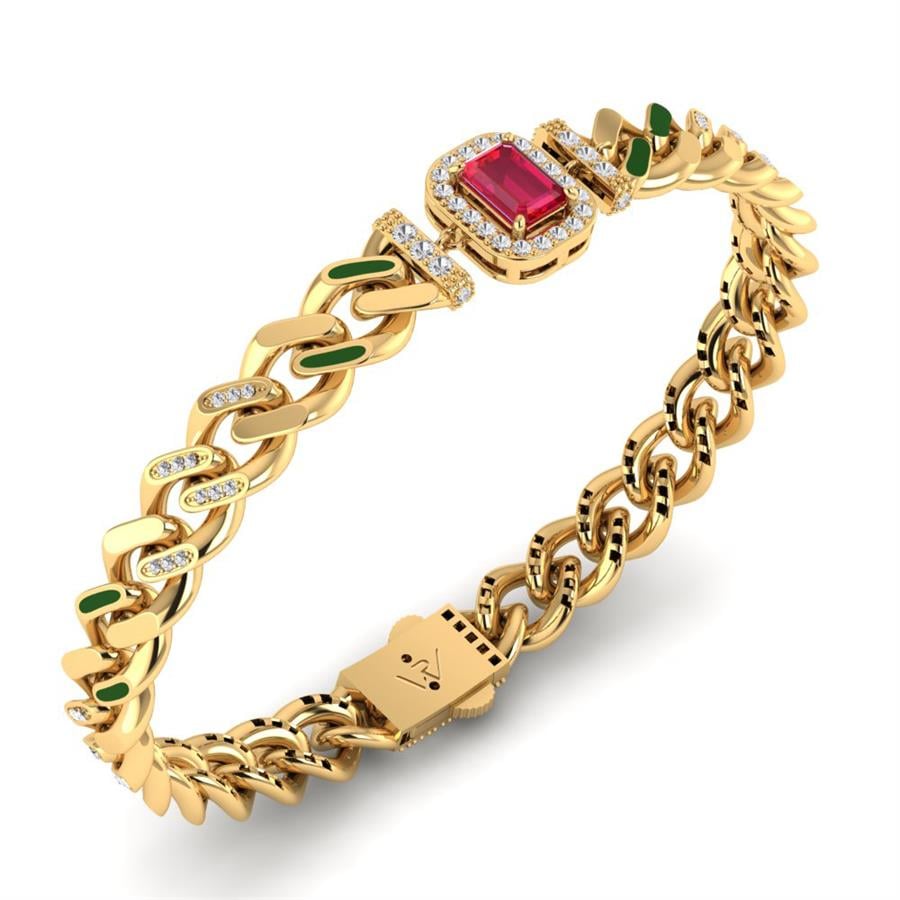 Bracelets Royal Or Jaune - Rouge Rubis