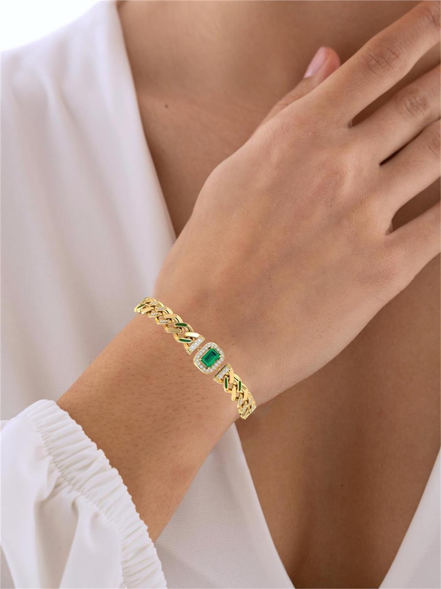 Bracelets Royal Or Jaune - Vert Émeraude