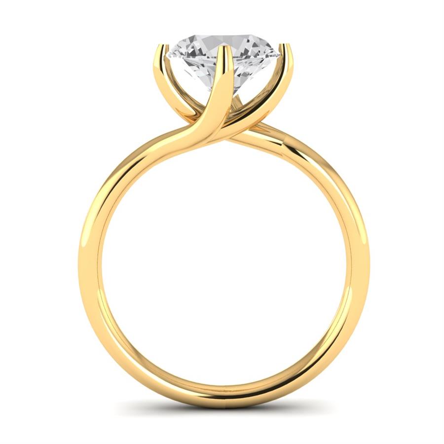 Solitaires Alba Argent Plaqué Or Jaune Diamant 2 ct