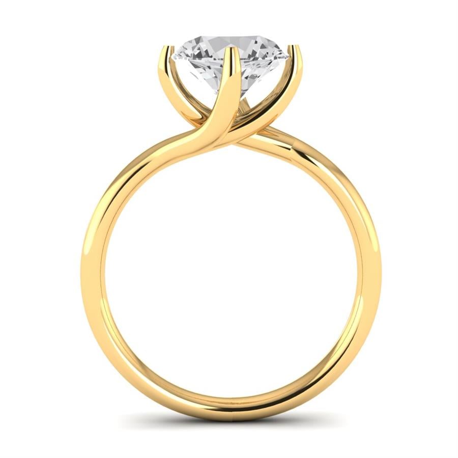 Solitaires Alba Argent Plaqué Or Jaune Oxyde de zirconium 2 ct