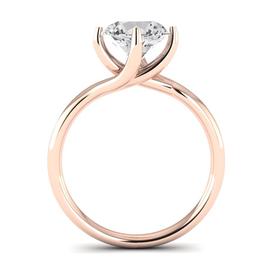 Solitaires Alba Argent Plaqué Or Rose Oxyde de zirconium 2 ct