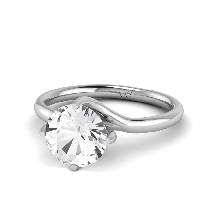 Solitaires Alba Argent Rhodié Blanc Diamant 2 ct