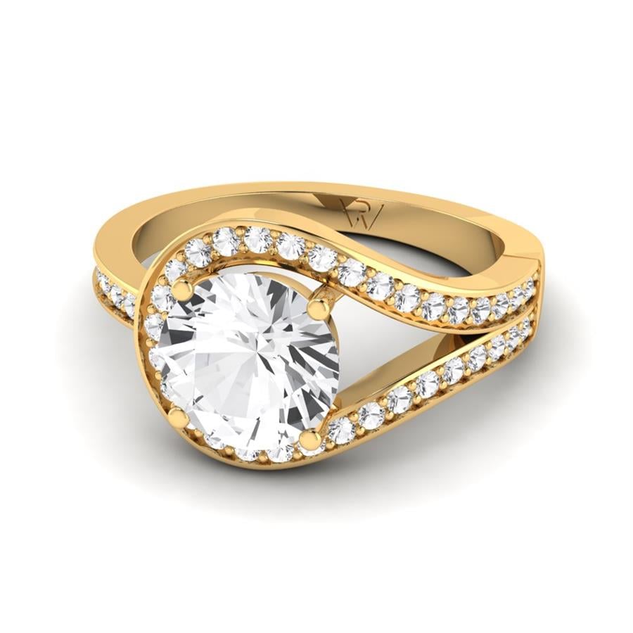 Solitaires Aéloria Argent Plaqué Or Jaune Diamant 2.35 ct