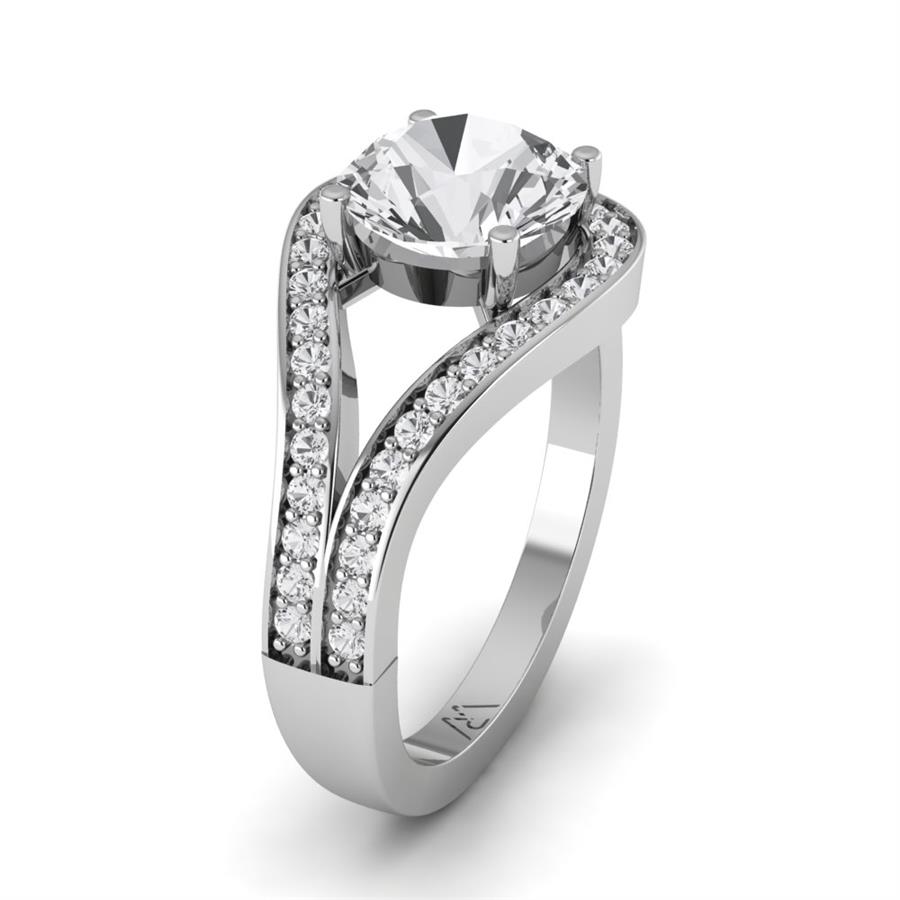 Solitaires Aéloria Or Blanc Oxyde de zirconium 2.35 ct