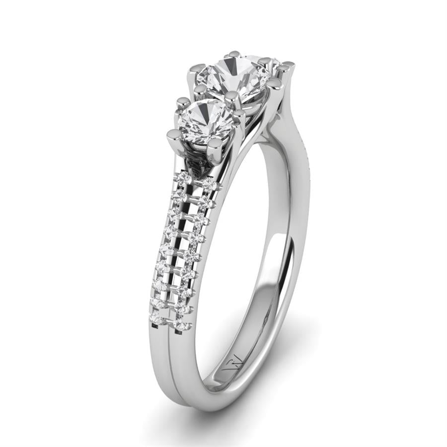 Solitaires Amarante Argent Rhodié Blanc Oxyde de zirconium 1 ct