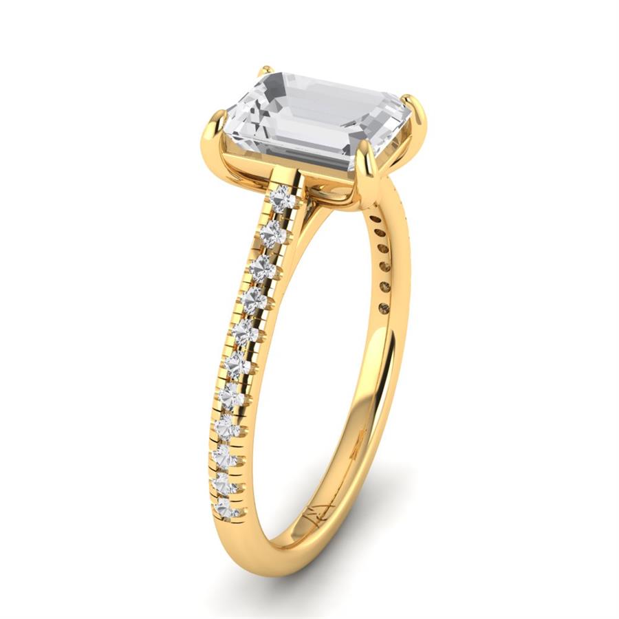 Solitaires Aurêve Argent Plaqué Or Jaune Oxyde de zirconium 2.20 ct