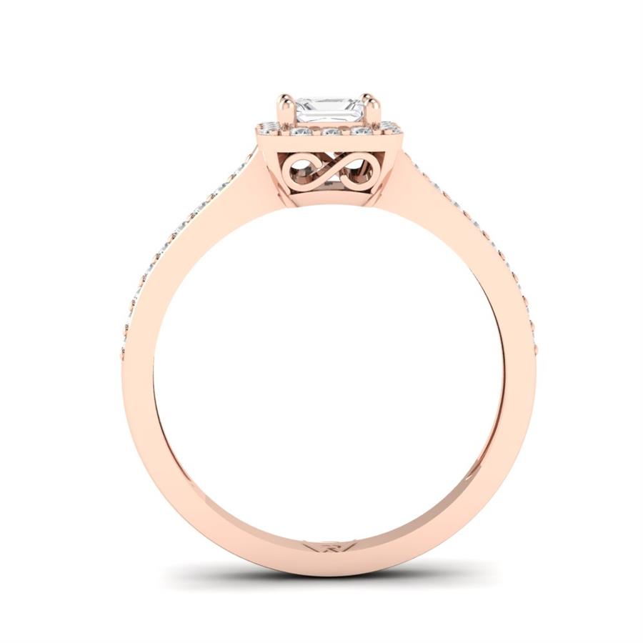 Solitaires Auréa Argent Plaqué Or Rose Oxyde de zirconium 1.3 ct