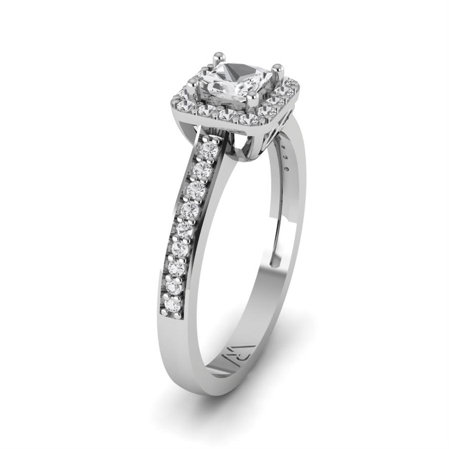 Solitaires Auréa Argent Rhodié Blanc Oxyde de zirconium 1.3 ct