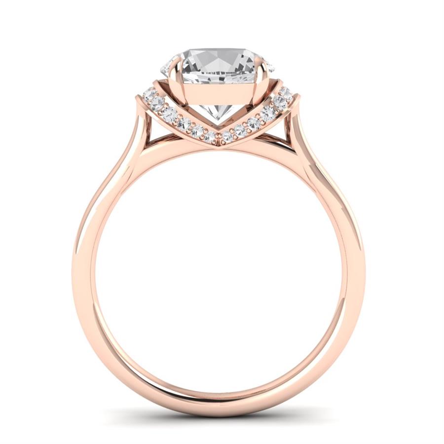 Solitaires Auralis Argent Plaqué Or Rose Oxyde de zirconium 2.25 ct
