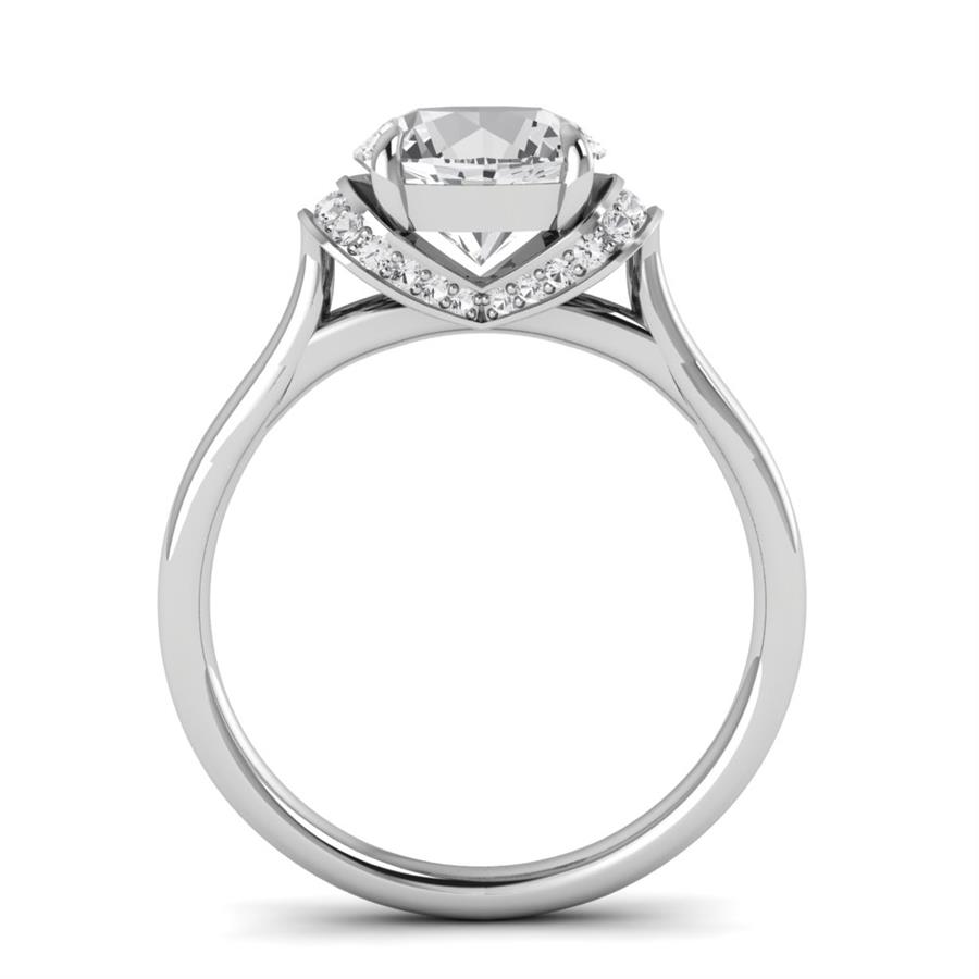 Solitaires Auralis Argent Rhodié Blanc Diamant 2.25 ct