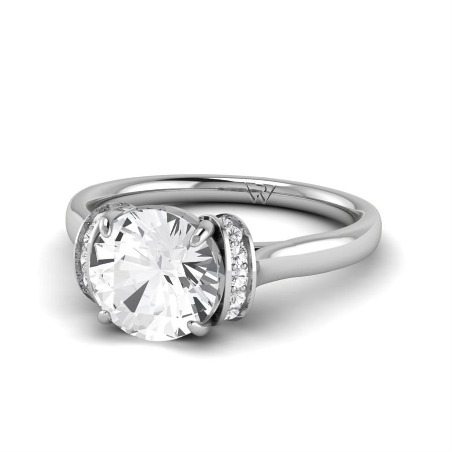 Solitaires Auralis Argent Rhodié Blanc Diamant 2.25 ct