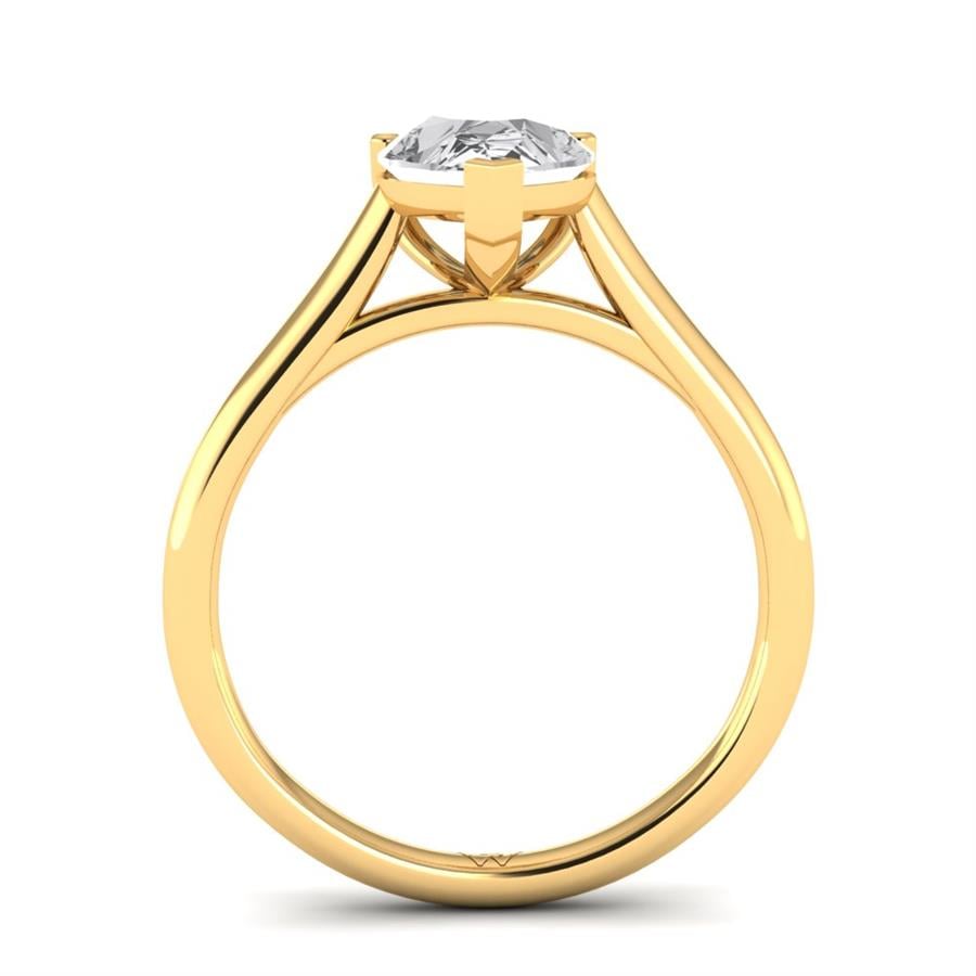 Solitaires Aurenne Argent Plaqué Or Jaune Oxyde de zirconium 2 ct
