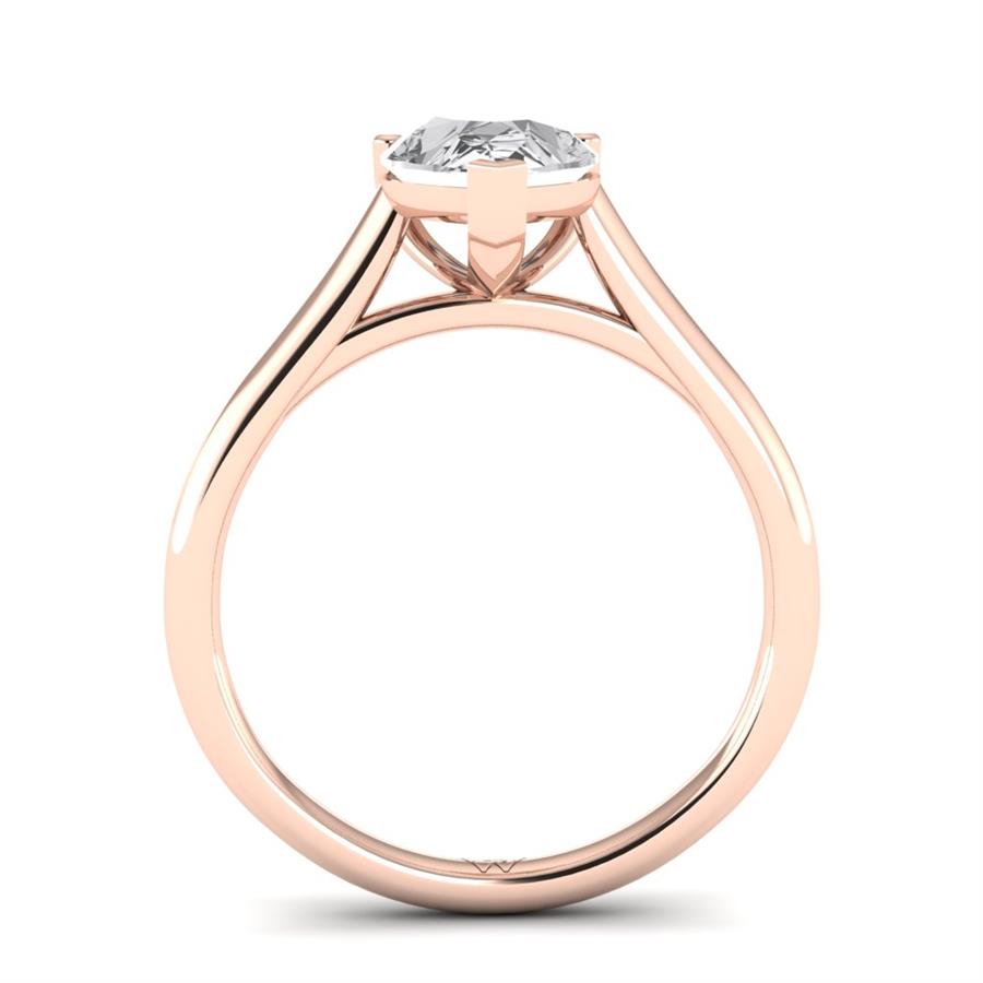 Solitaires Aurenne Argent Plaqué Or Rose Diamant 2 ct