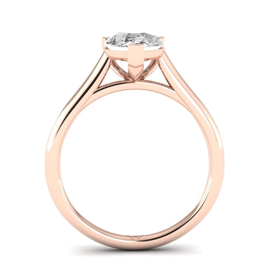 Solitaires Aurenne Argent Plaqué Or Rose Oxyde de zirconium 2 ct