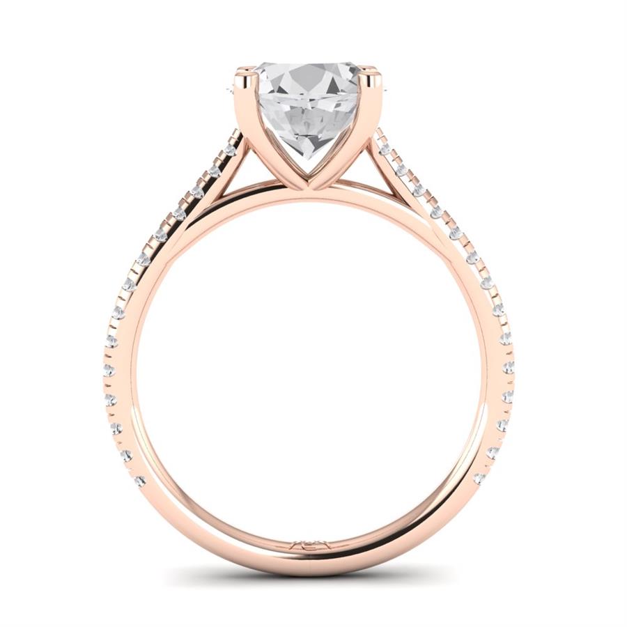 Solitaires Avenelle Argent Plaqué Or Rose Diamant 2.15 ct