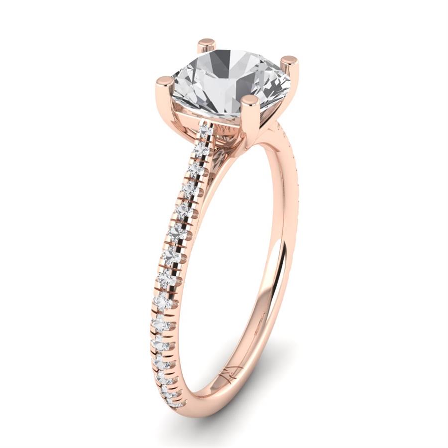 Solitaires Avenelle Argent Plaqué Or Rose Diamant 2.15 ct