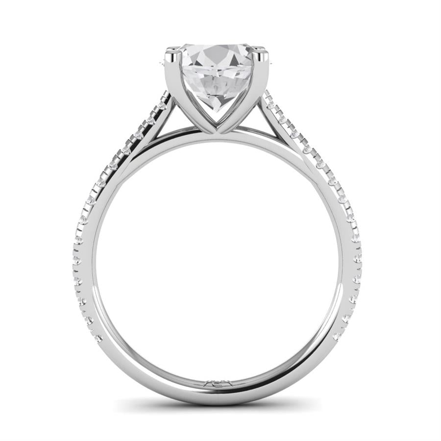 Solitaires Avenelle Argent Rhodié Blanc Diamant 2.15 ct