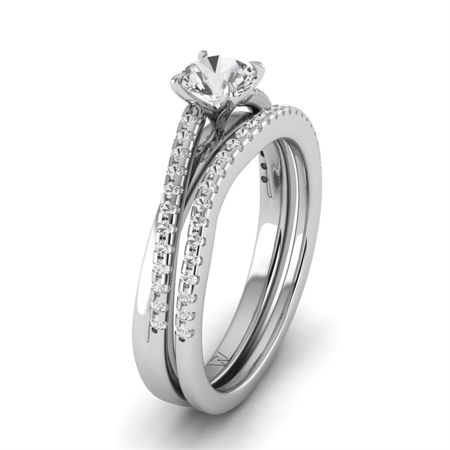 Solitaires Bijou Or Blanc Oxyde de zirconium 0.80 ct