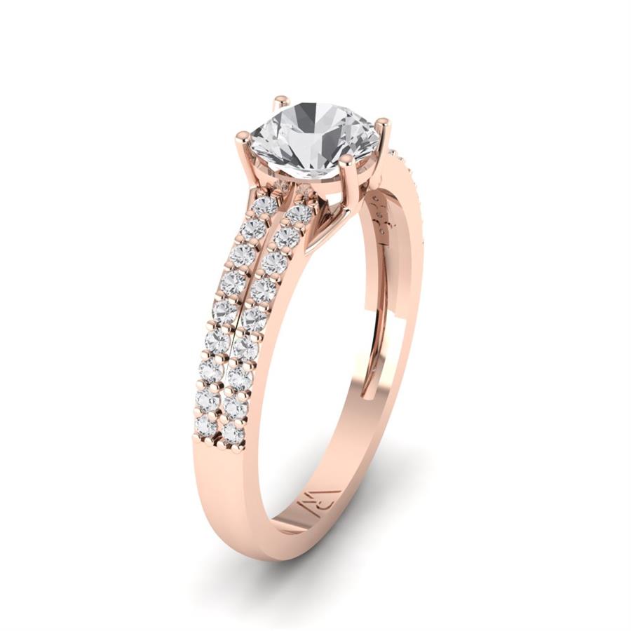 Solitaires Éblouissante Argent Plaqué Or Rose Oxyde de zirconium 1.1 ct