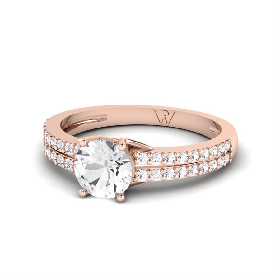 Solitaires Éblouissante Argent Plaqué Or Rose Diamant 1.1 ct
