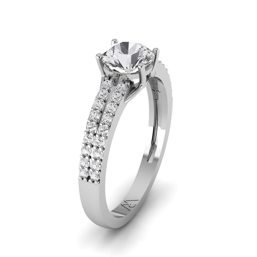 Solitaires Éblouissante Argent Rhodié Blanc Oxyde de zirconium 1.1 ct