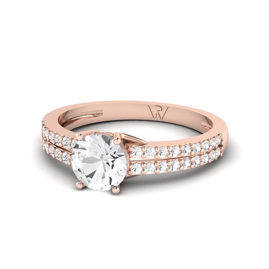 Solitaires Éblouissante Or Rose Oxyde de zirconium 1.1 ct