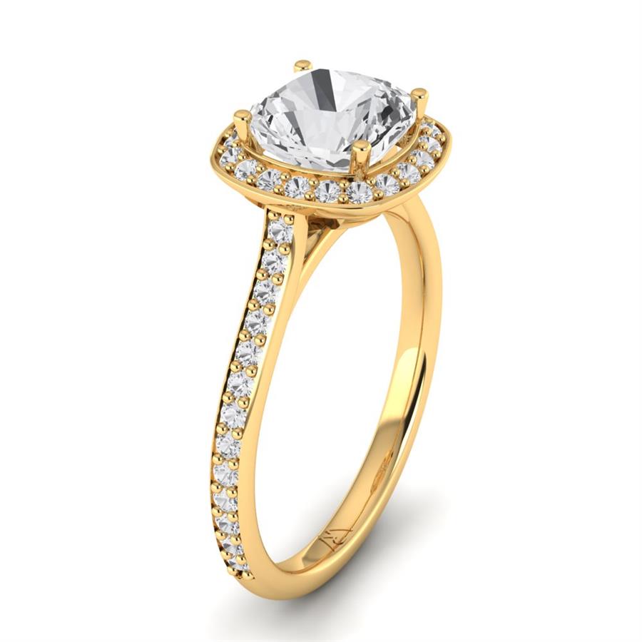 Solitaires Calina Argent Plaqué Or Jaune Oxyde de zirconium 2.35 ct