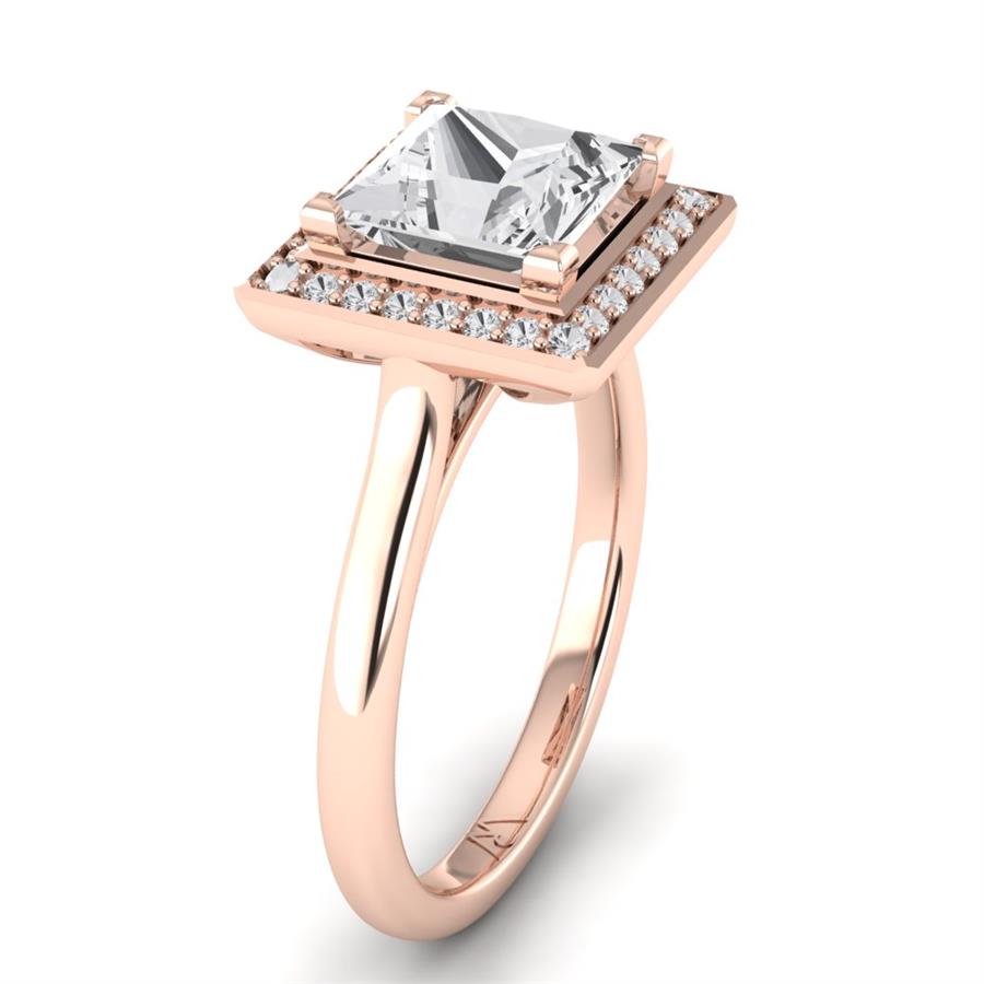 Solitaires Carensa Argent Plaqué Or Rose Diamant 2.15 ct