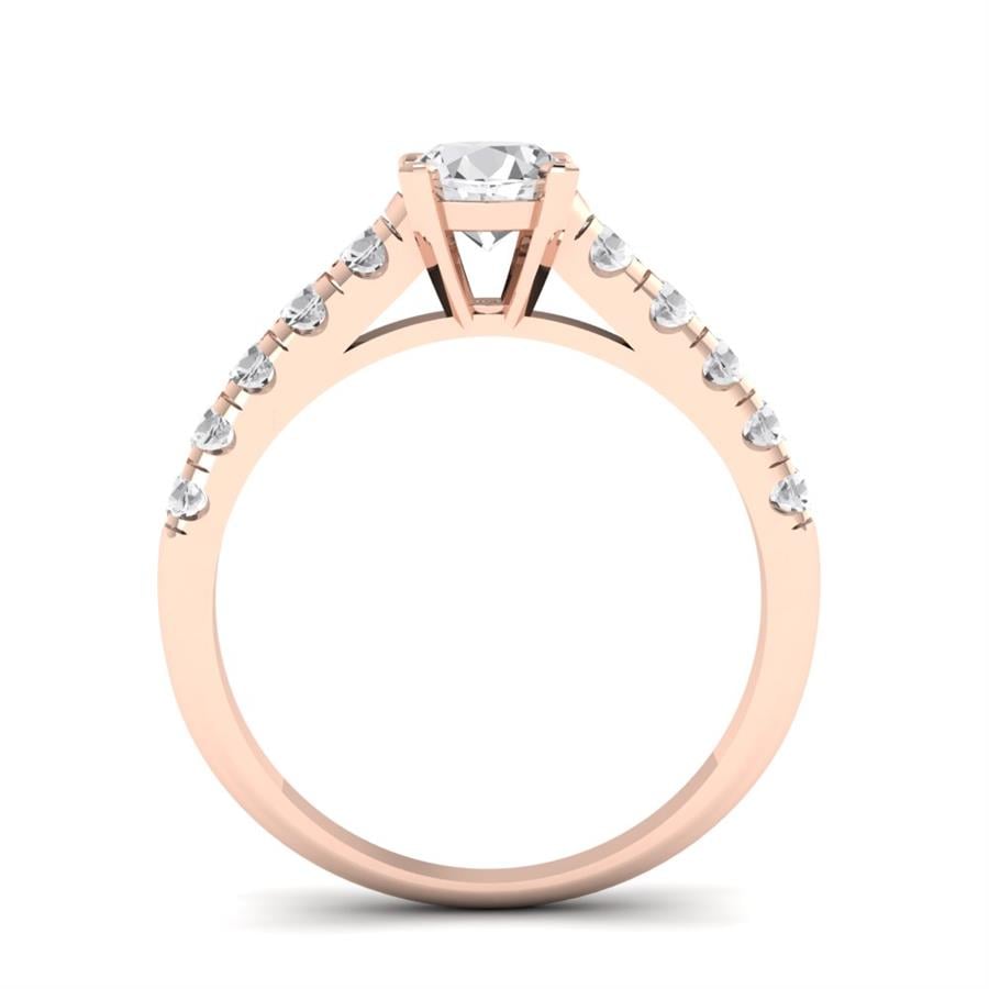 Solitaires Éclat Argent Plaqué Or Rose Diamant 0.6 ct
