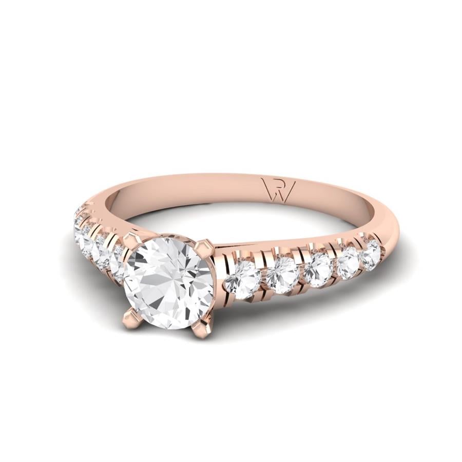 Solitaires Éclat Argent Plaqué Or Rose Diamant 0.6 ct