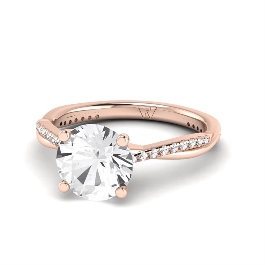 Solitaires Douceur Argent Plaqué Or Rose Diamant 2.15 ct