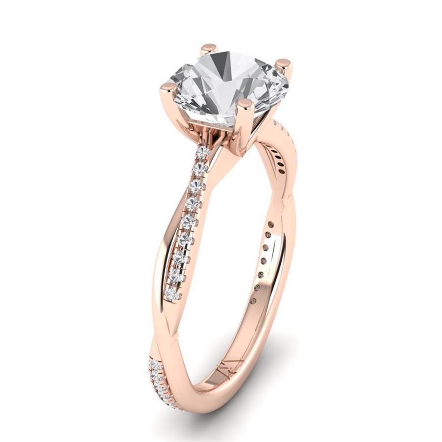 Solitaires Douceur Argent Plaqué Or Rose Oxyde de zirconium 2.15 ct