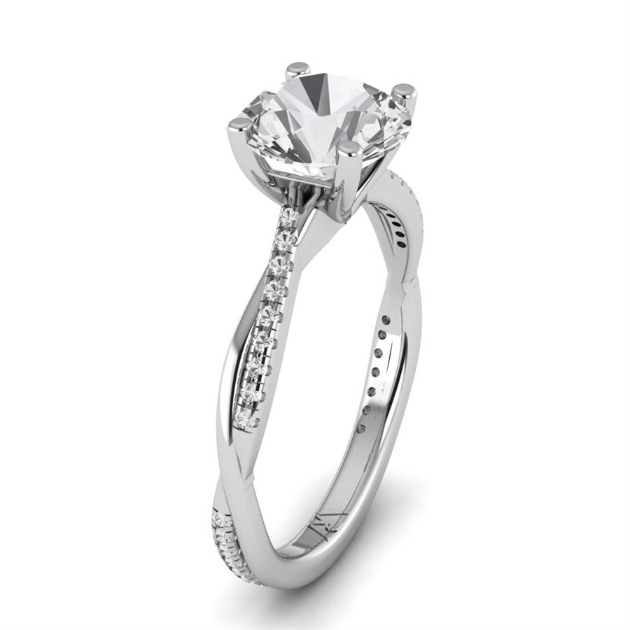 Solitaires Douceur Argent Rhodié Blanc Oxyde de zirconium 2.15 ct