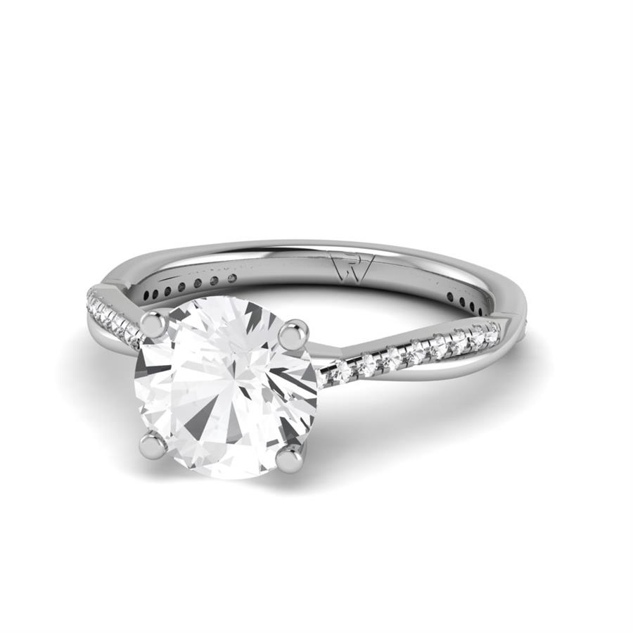 Solitaires Douceur Argent Rhodié Blanc Oxyde de zirconium 2.15 ct