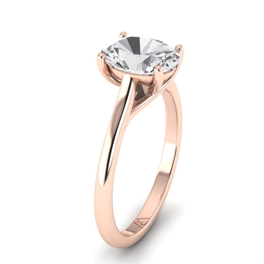 Solitaires Dralina Argent Plaqué Or Rose Oxyde de zirconium 1.5 ct