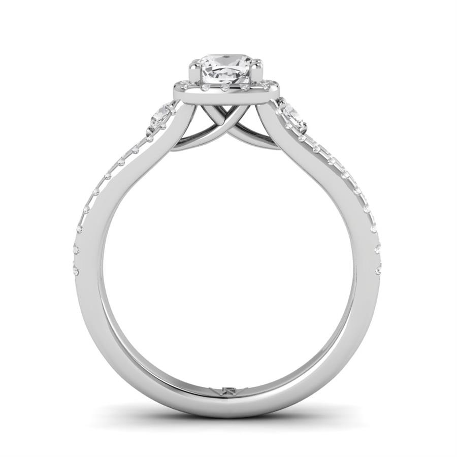 Solitaires Dune Argent Rhodié Blanc Diamant 1 ct