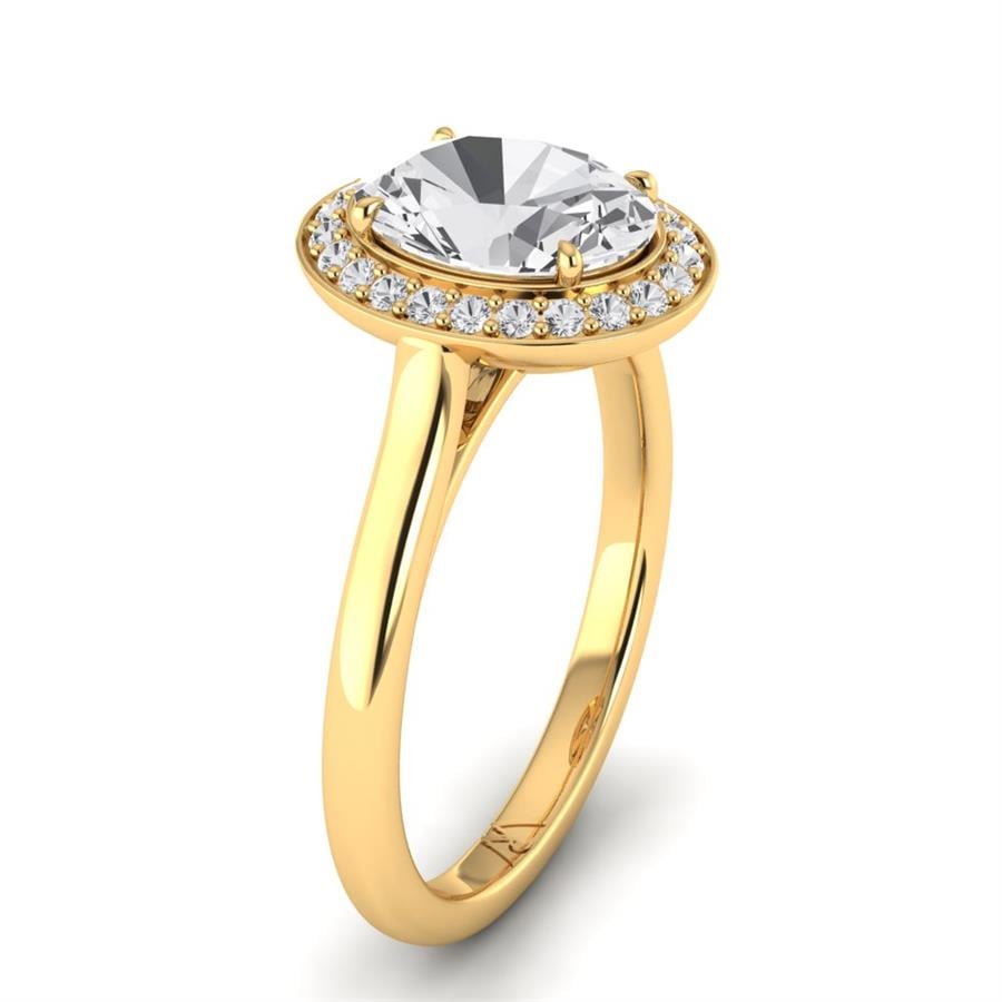 Solitaires Eirys Argent Plaqué Or Jaune Oxyde de zirconium 2.15 ct