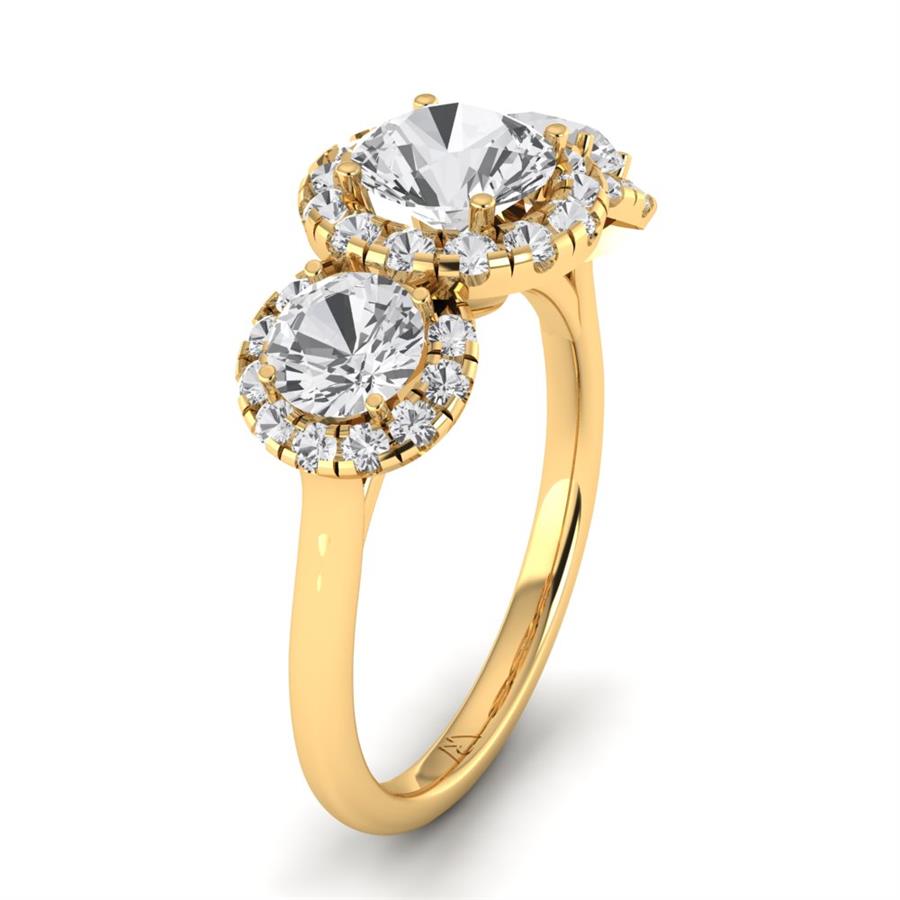 Solitaires Elaris Argent Plaqué Or Jaune Diamant 2.50 ct