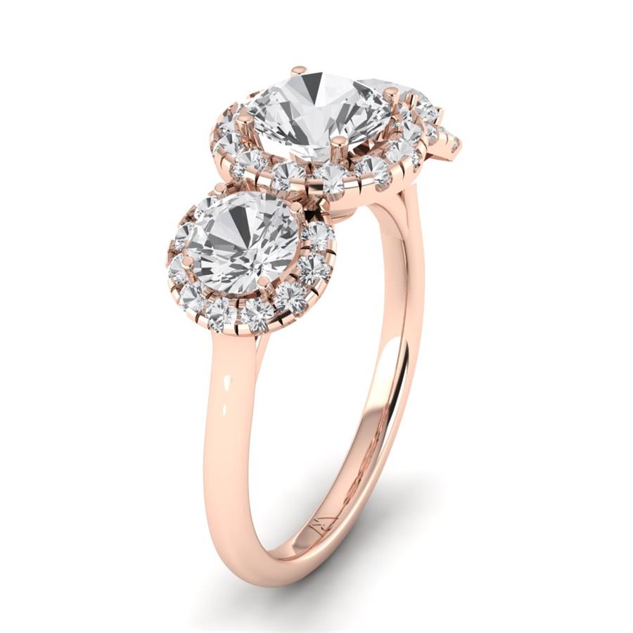 Solitaires Elaris Argent Plaqué Or Rose Oxyde de zirconium 2.50 ct
