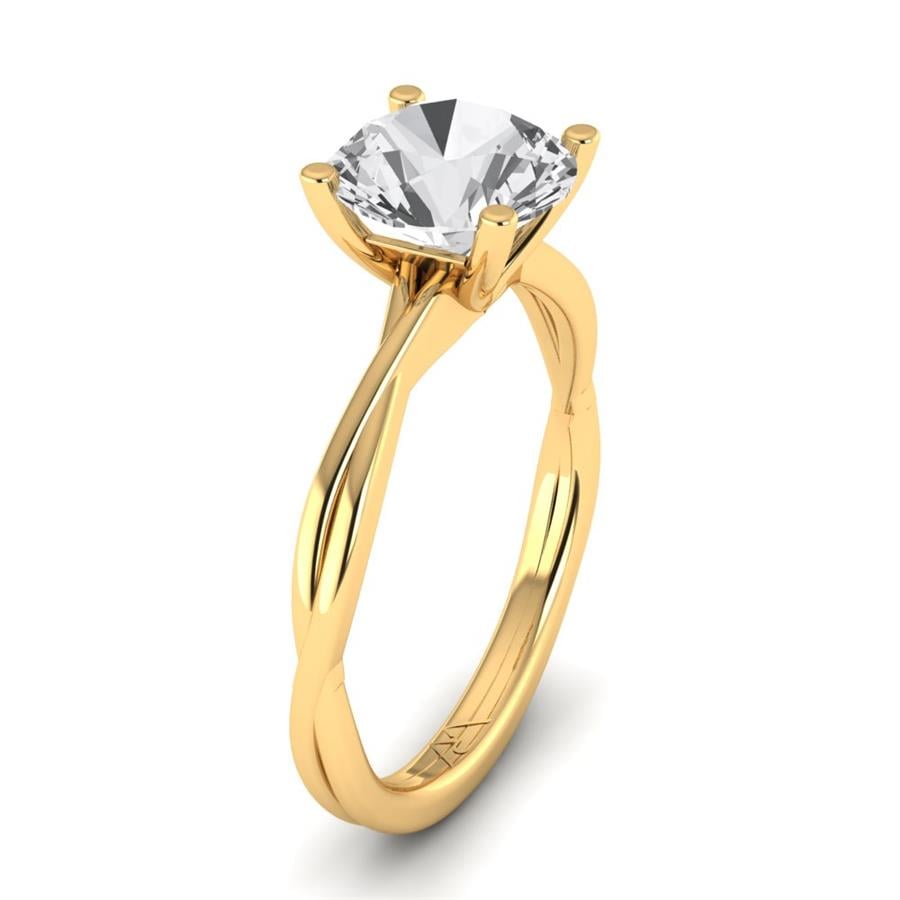 Solitaires Ellora Argent Plaqué Or Jaune Oxyde de zirconium 2 ct