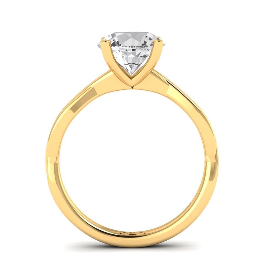 Solitaires Ellora Argent Plaqué Or Jaune Diamant 2 ct