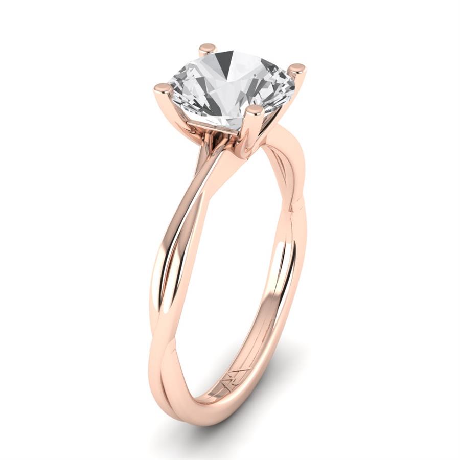 Solitaires Ellora Argent Plaqué Or Rose Diamant 2 ct