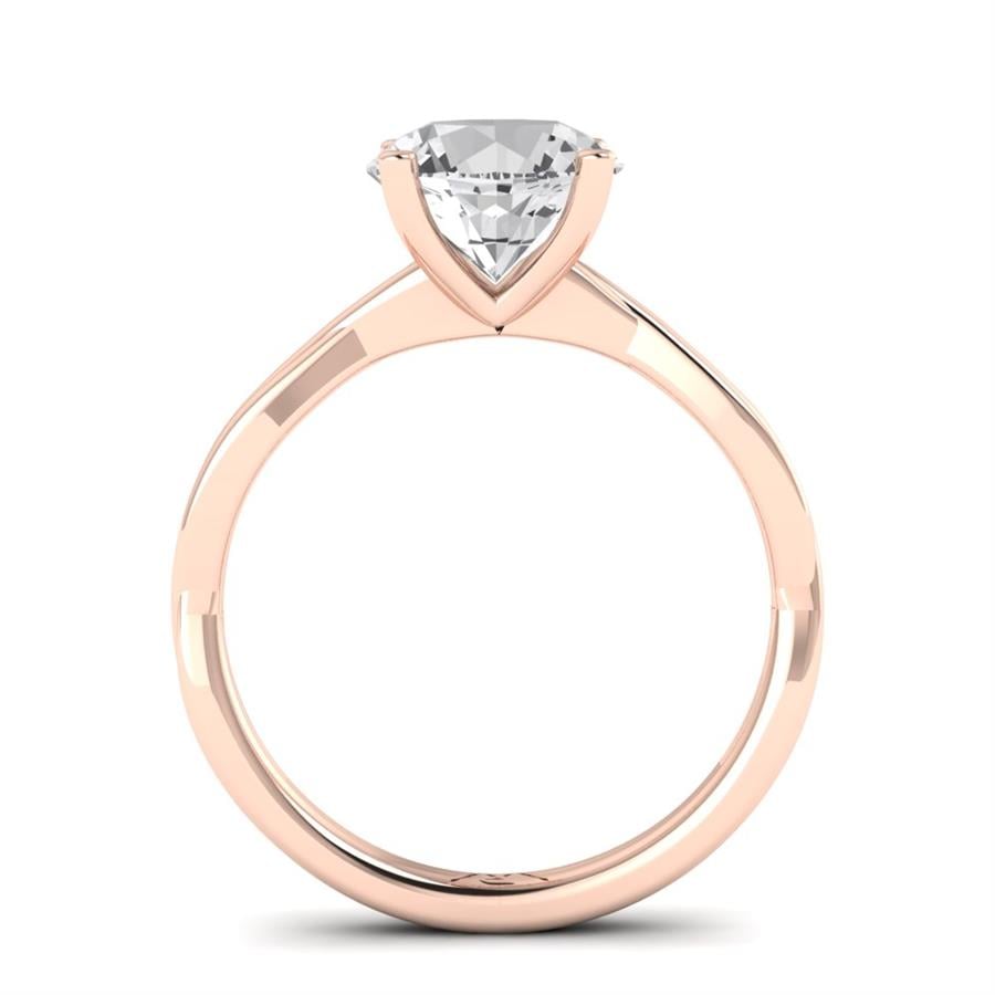 Solitaires Ellora Argent Plaqué Or Rose Diamant 2 ct