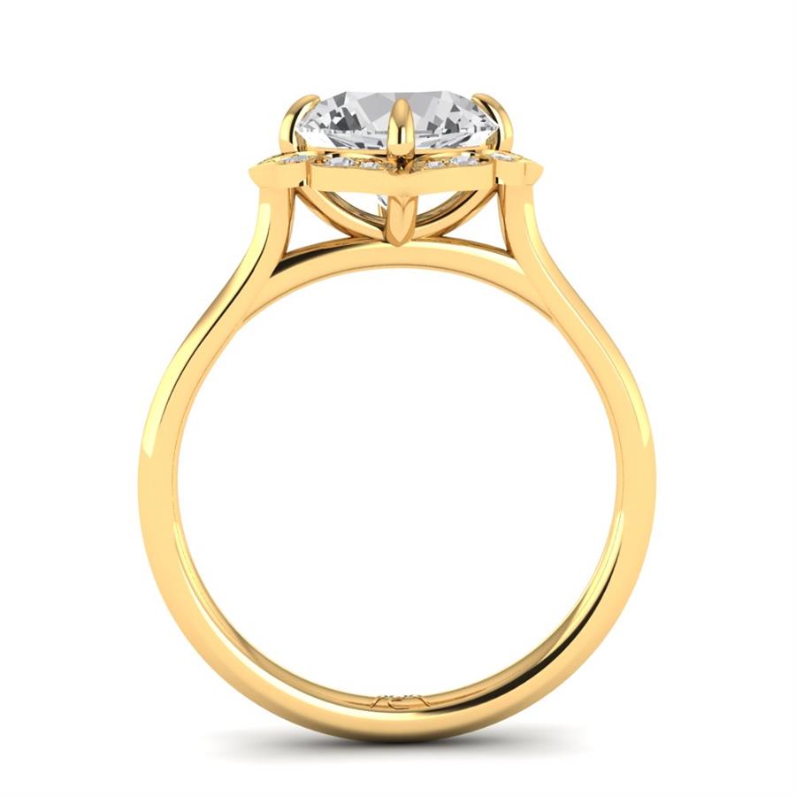 Solitaires Elyra Argent Plaqué Or Jaune Oxyde de zirconium 2.10 ct