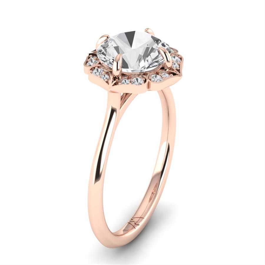 Solitaires Elyra Argent Plaqué Or Rose Oxyde de zirconium 2.10 ct