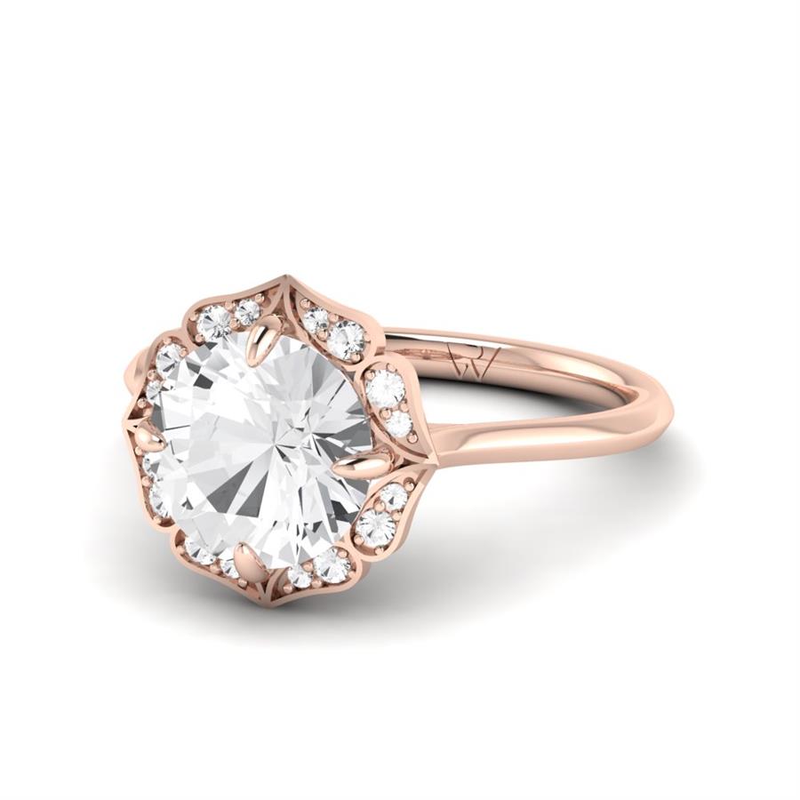 Solitaires Elyra Argent Plaqué Or Rose Oxyde de zirconium 2.10 ct