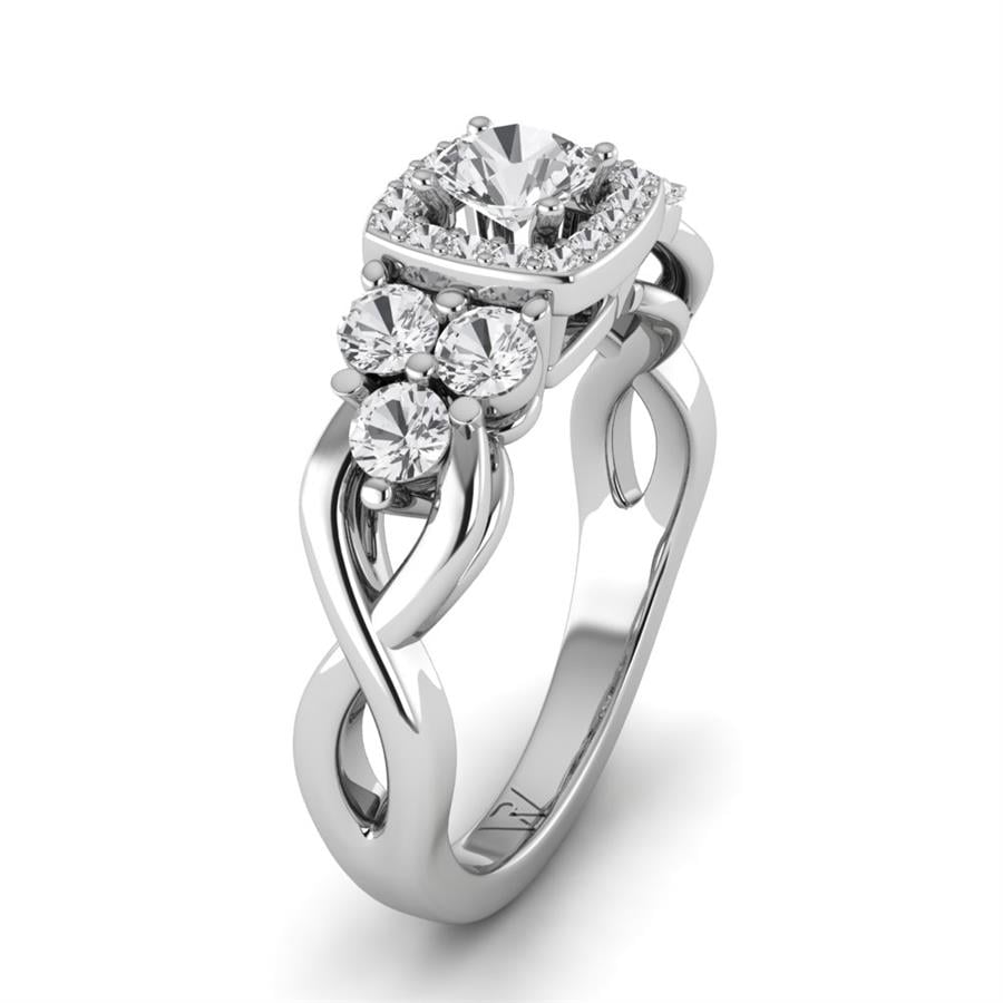 Solitaires Enigme Argent Rhodié Blanc Diamant 1.1 ct