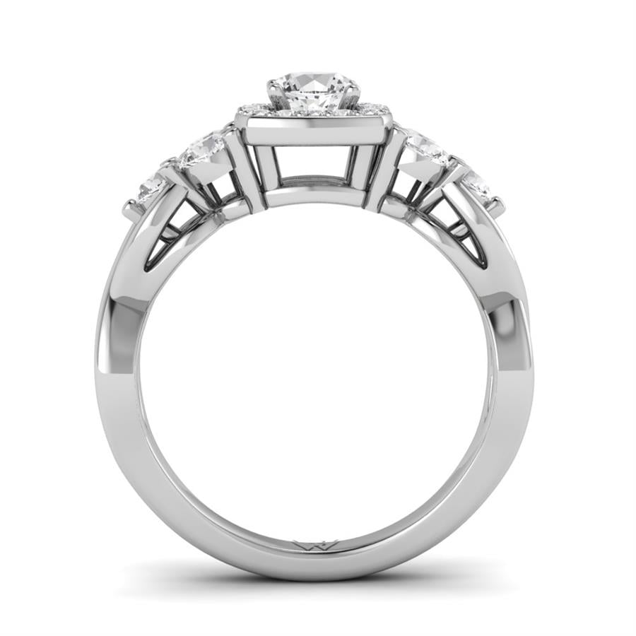Solitaires Enigme Argent Rhodié Blanc Diamant 1.1 ct