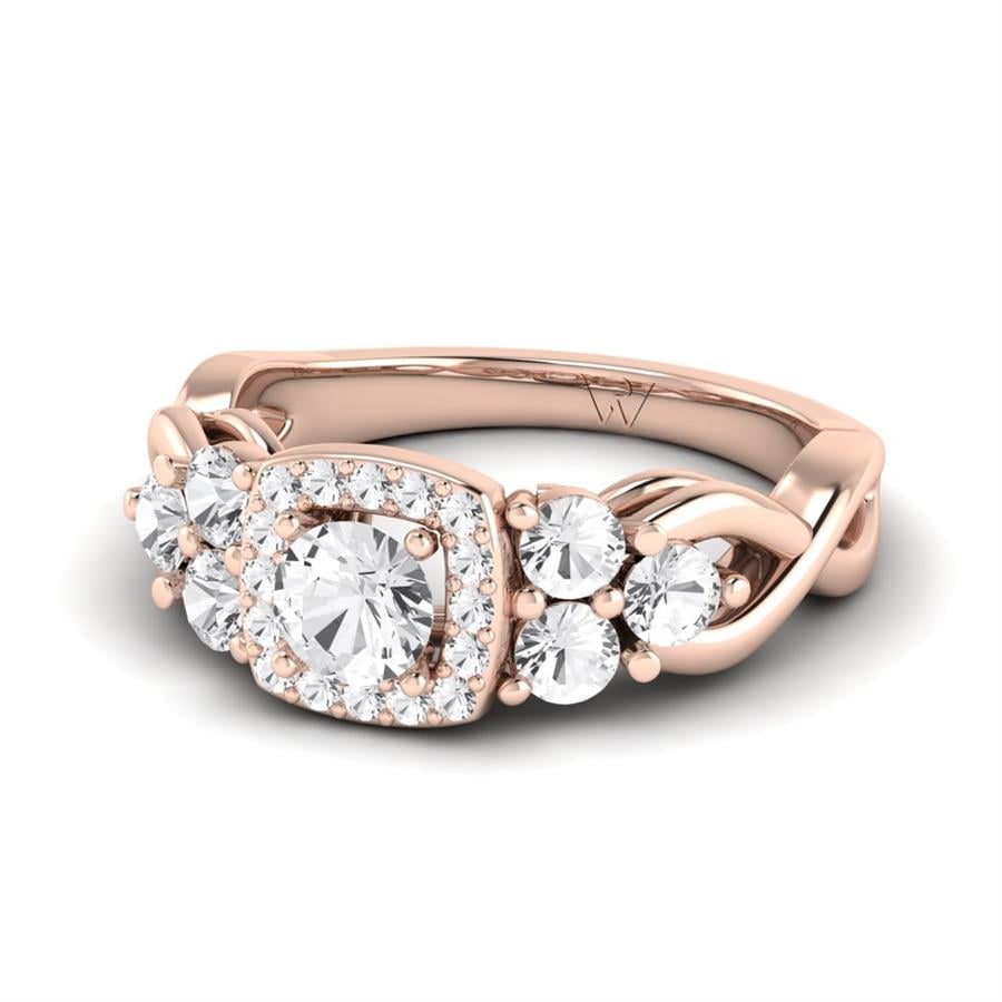 Solitaires Enigme Or Rose Oxyde de zirconium 1.1 ct